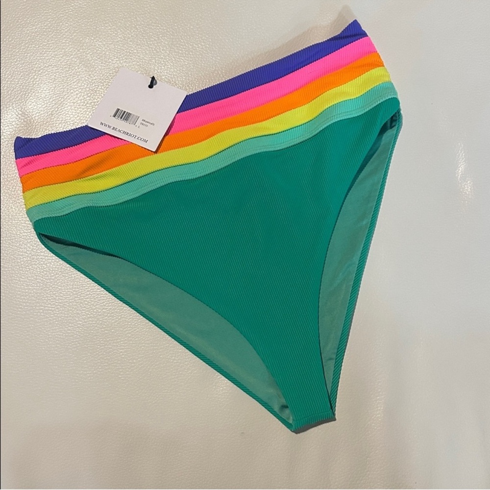 NWT Beach Riot Millie Ribbed Colorblock High
Waisted Swim Bottom - Picture 10 of 11